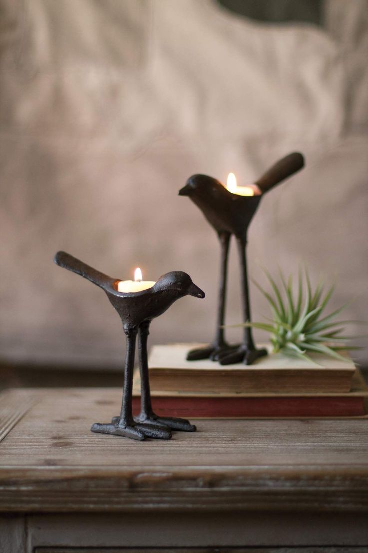 Where the Warmth of Candlelight Meets the Poetry of Nature: Handcrafted Cast Iron Bird Tealight Holders for the Beautifully Grounded Home