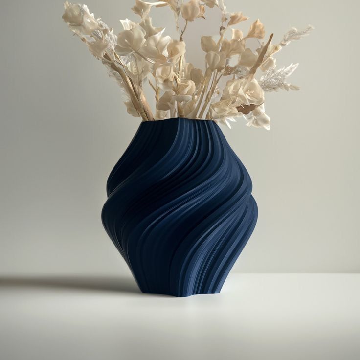 Where Flowing Form Meets Deep Colour: Sculptural Wave Ribbed Vase for the Beautifully Considered Home