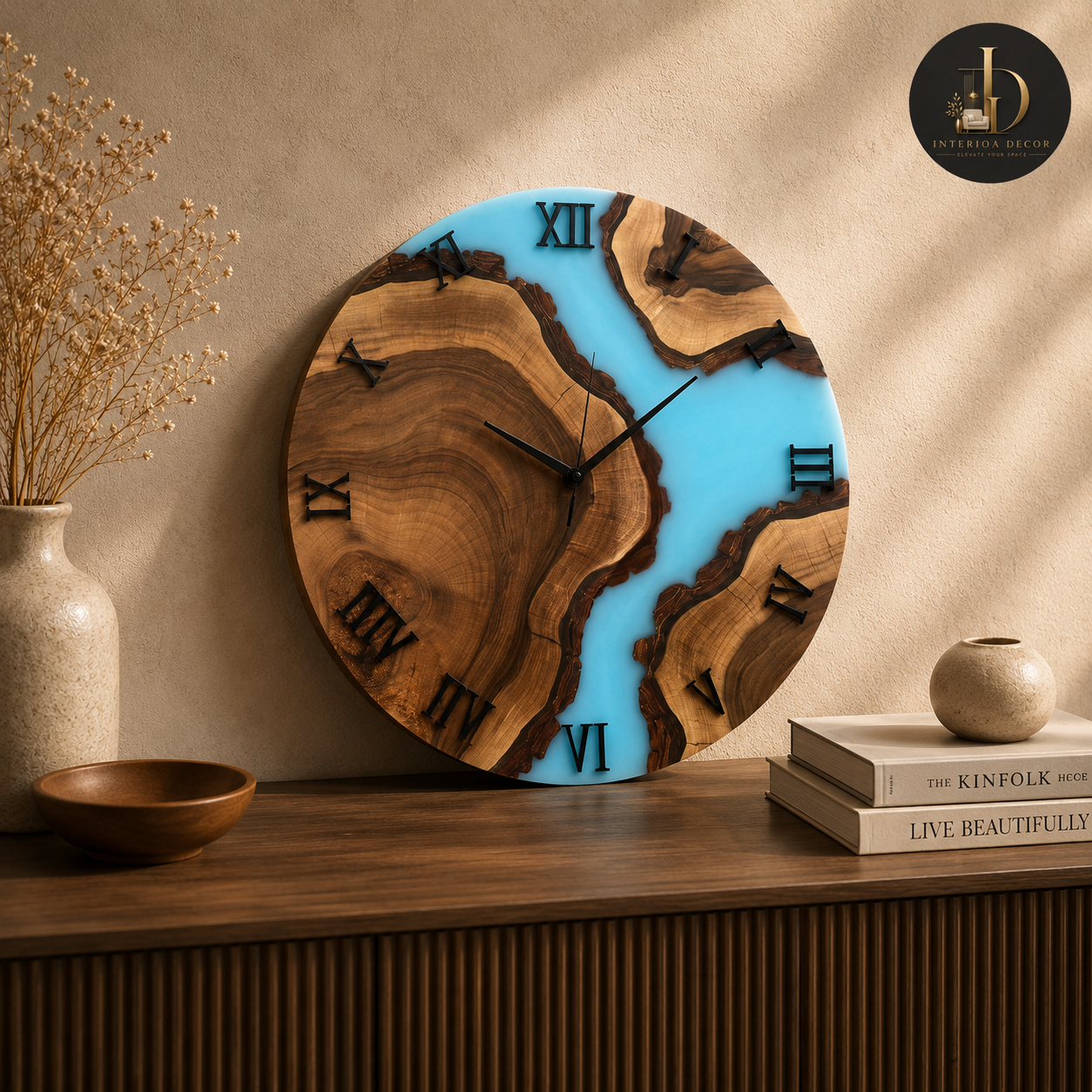 Blue River Resin Wooden Wall Clock