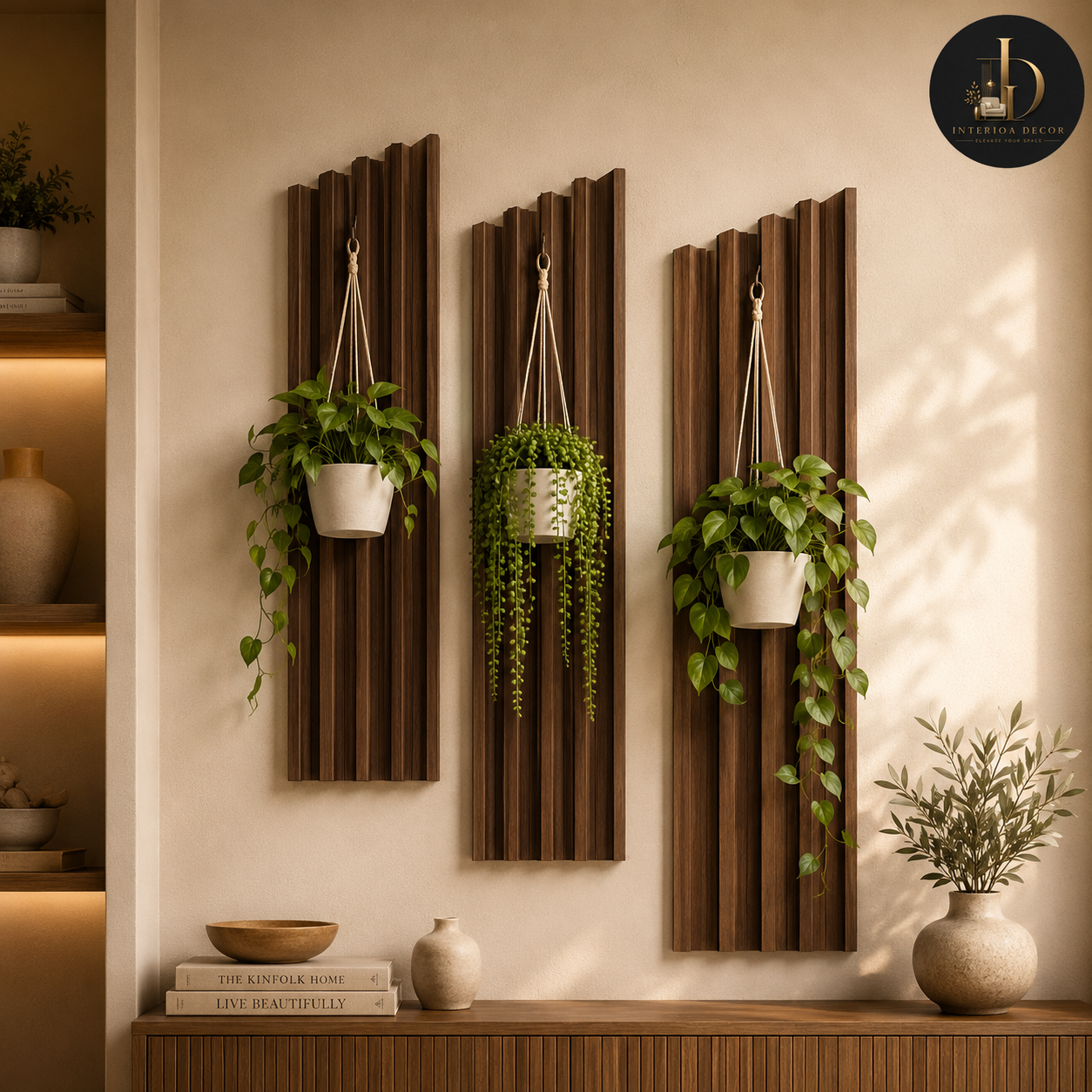Wooden Wall Hanging Planter Panel