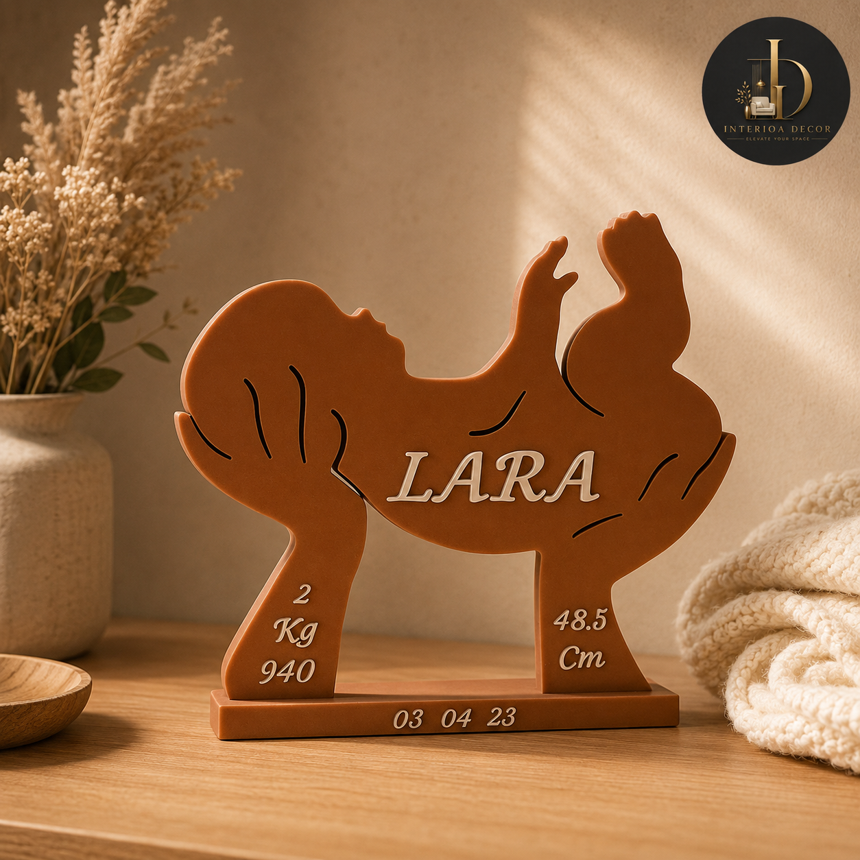 Personalised Baby Birth Stat Keepsake Sculpture