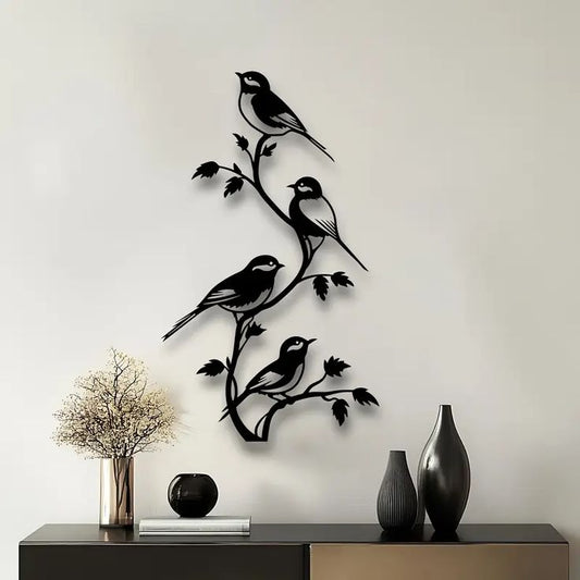 Where Nature's Quiet Poetry Lives on Your Wall: Handcrafted Birds on Branch Metal Wall Art for the Beautifully Considered Home
