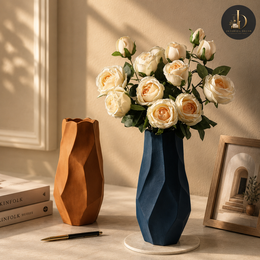 Faceted Geometric Ceramic Vase