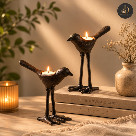 Cast Iron Bird Tealight Candle Holder