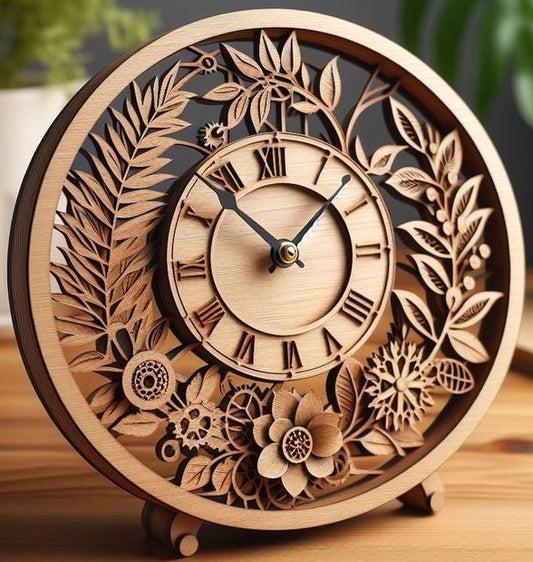 Time Wrapped in Nature: A Handcrafted Botanical Wooden Clock That Transforms Every Surface It Touches