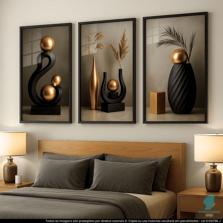Where Sculptural Drama Meets Timeless Elegance: Luxury Black and Gold Still Life Wall Art Set for the Sophisticatedly Styled Home