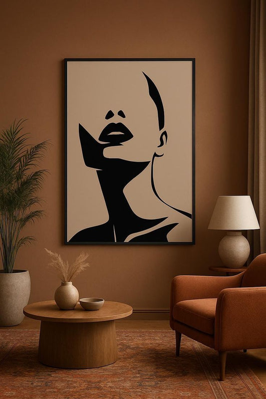 Where Minimal Form Meets Bold Emotion: Abstract Female Silhouette Wall Art for the Contemporary Artistic Home