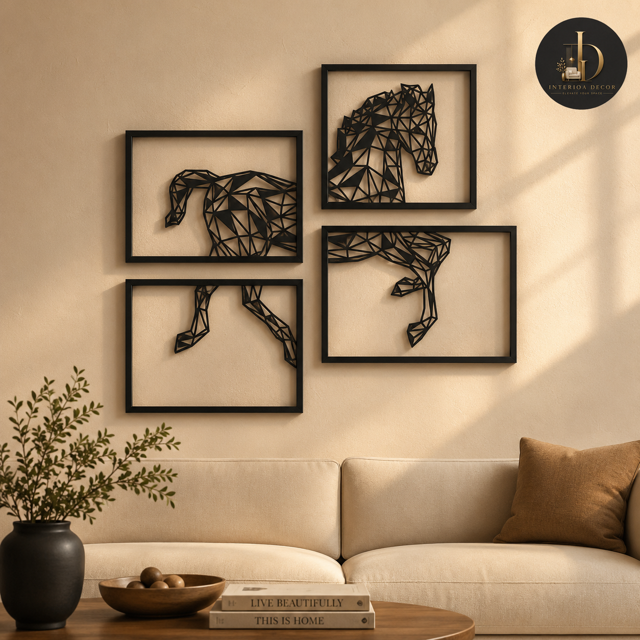 Geometric Horse Wall Art Set