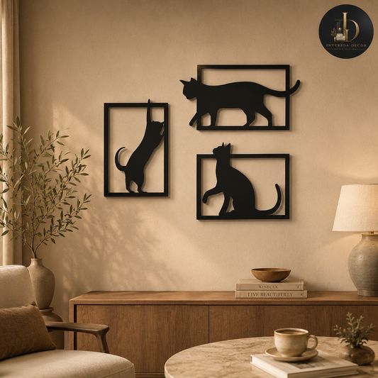 Decorative Cat Cutout Frame Wall Art