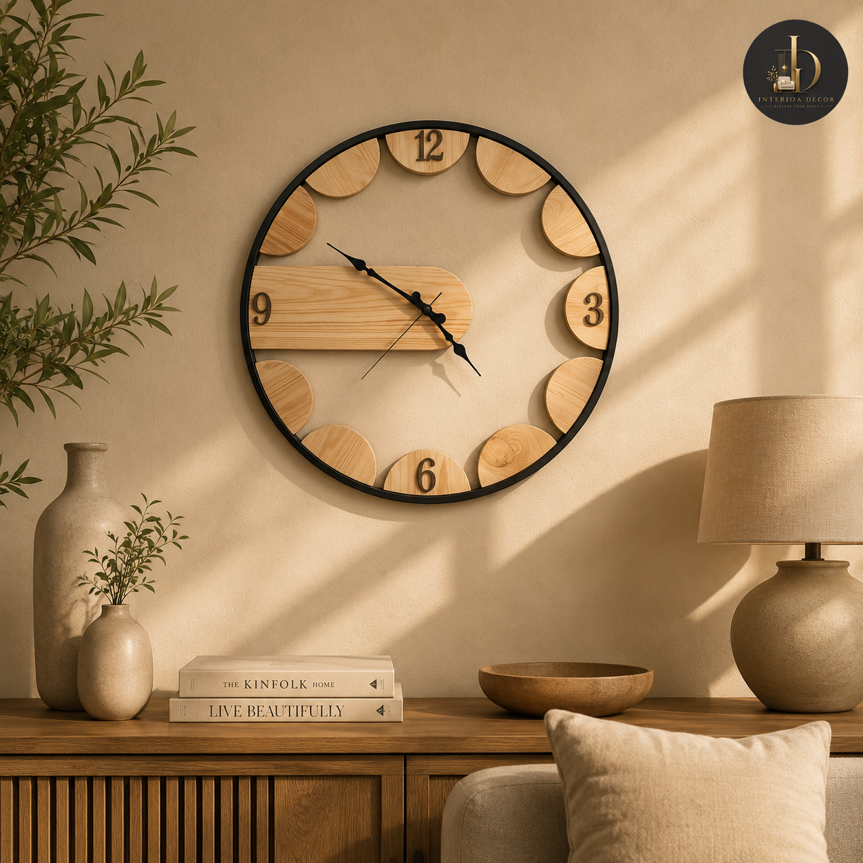 Natural Wood Slice Wall Clock