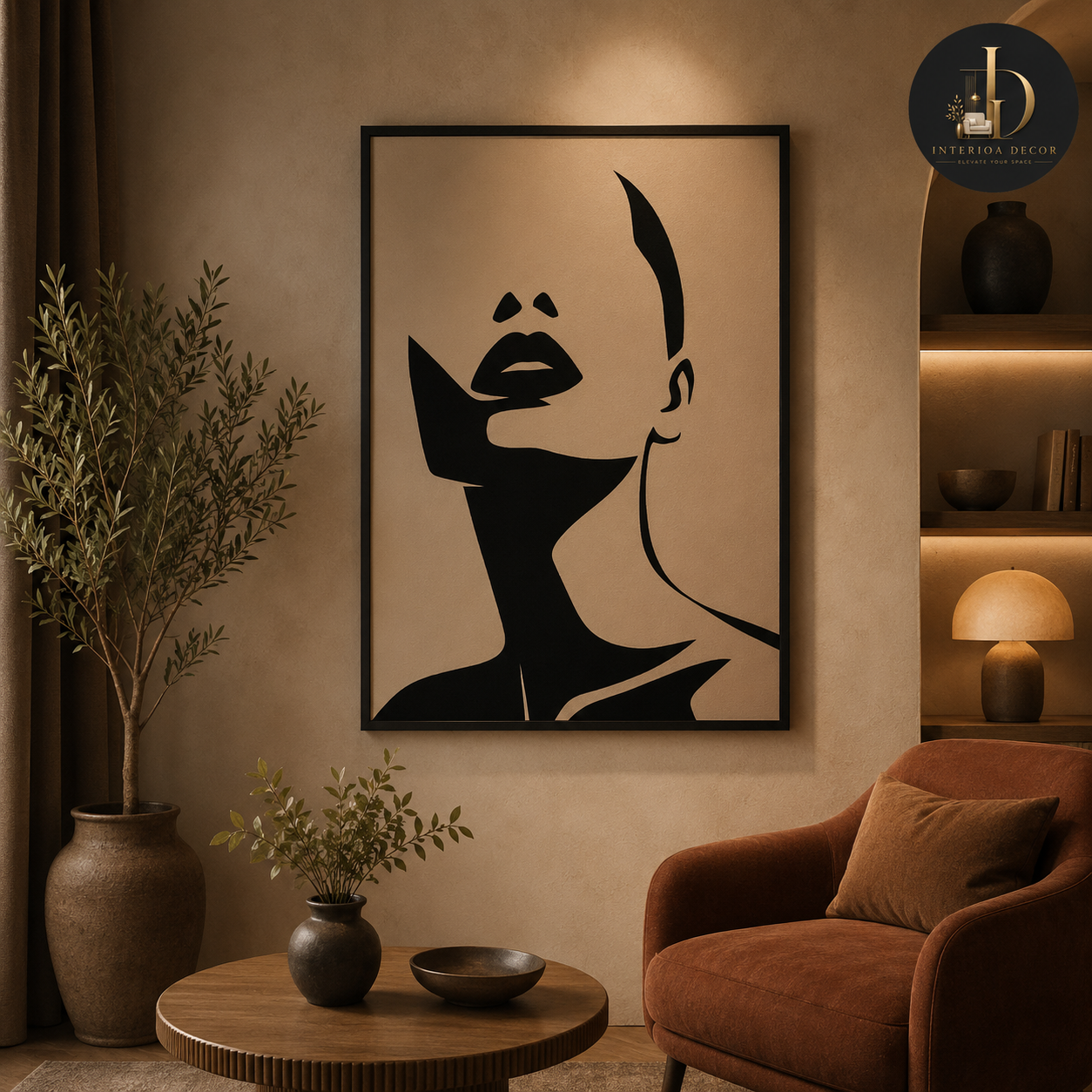 Abstract Female Silhouette Canvas Print