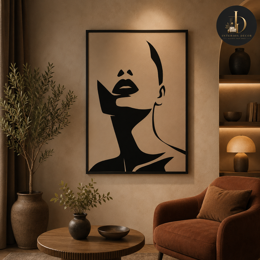 Abstract Female Silhouette Canvas Print