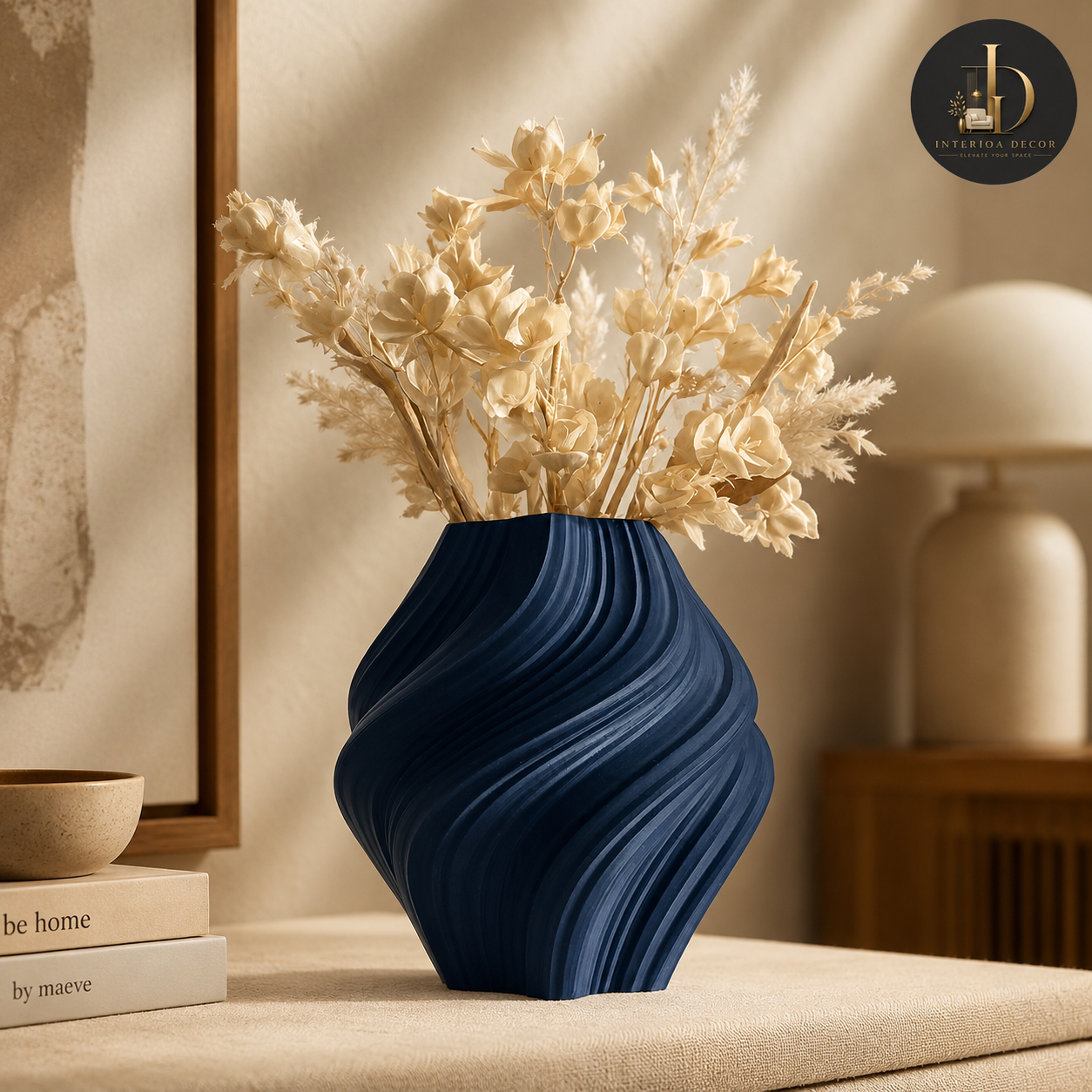 Twisted Wave Ribbed Sculptural Vase