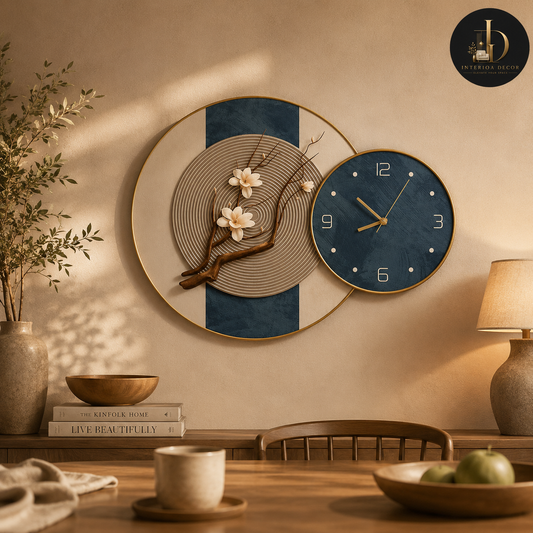 Magnolia Branch 3D Wall Art & Clock Duo Set