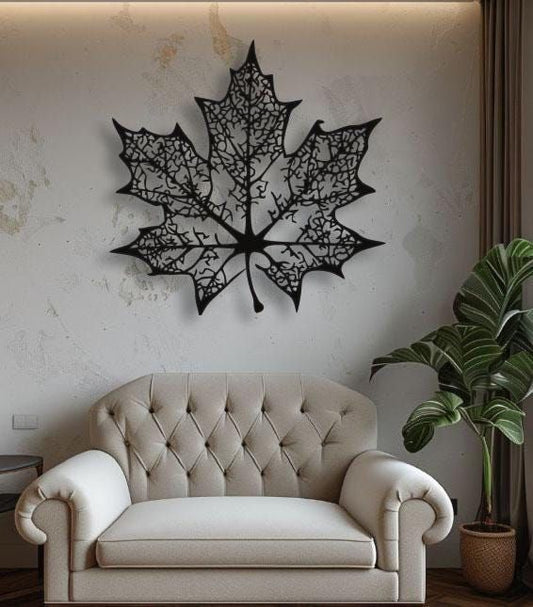 Where Nature's Most Intricate Architecture Meets the Art of the Wall: Large Maple Leaf Metal Wall Art for the Boldly Natural Home