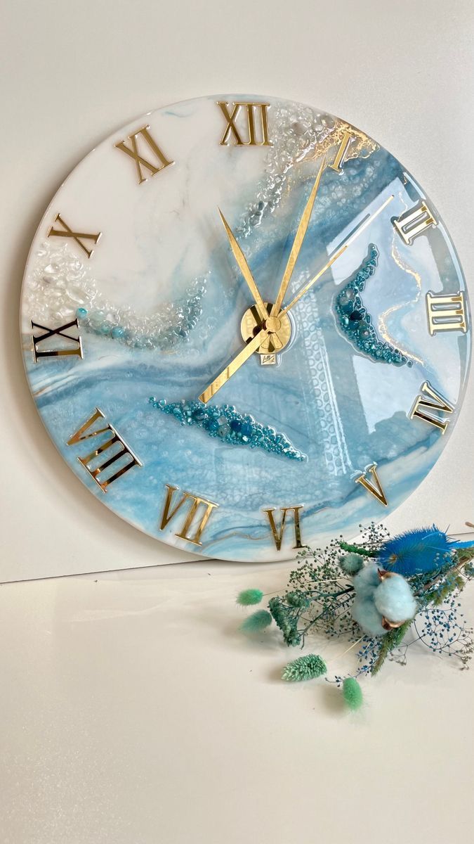 Bring Oceanic Elegance to Your Space: A Luxury Resin Timepiece Inspired by Coastal Art
